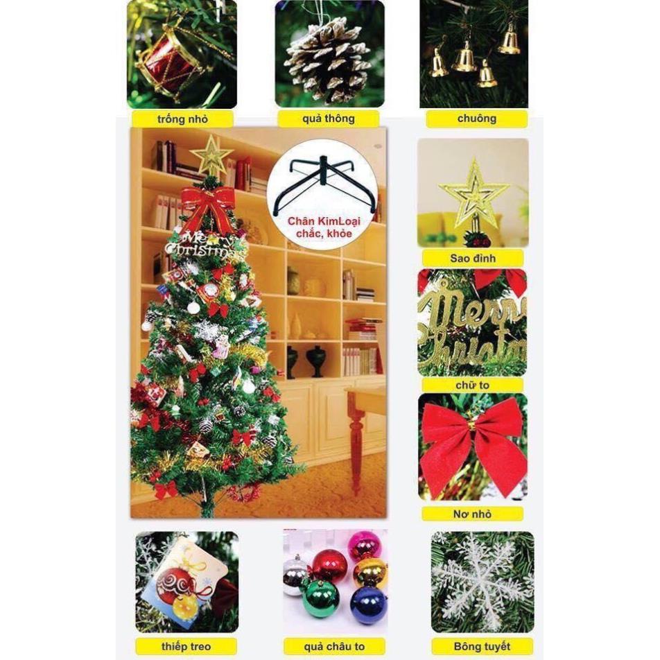 Cây Thông Noel 1.5m, 1.8m Đầy Đủ Phụ Kiện - Cây Thông Giáng Sinh