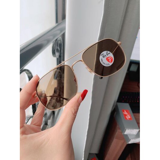 Kính mát Rayban RB3595 901383 mắt Phân cực, dáng vuông ⚜️Hàng Authentic⚜️