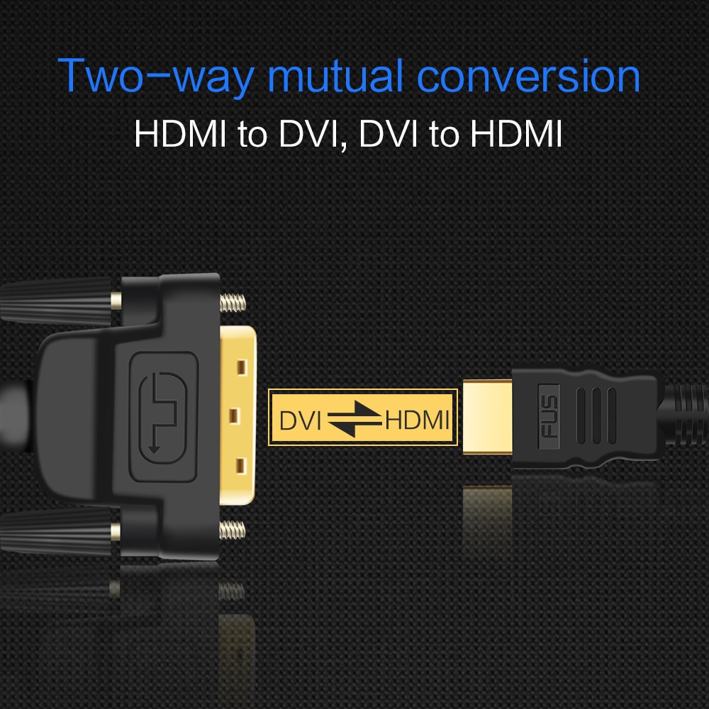 HDMI to DVI Cable  Male 24+1 DVI-D Male Adapter 1080P for HDTV DVD Projector PlayStation 4/3