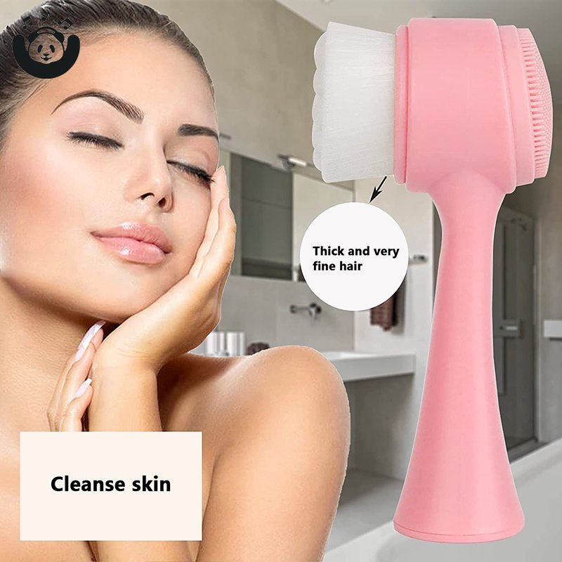 Cọ Rửa Mặt Silicone Hai Mặt Mát Xa Làm Sạch Lỗ Chân Lông