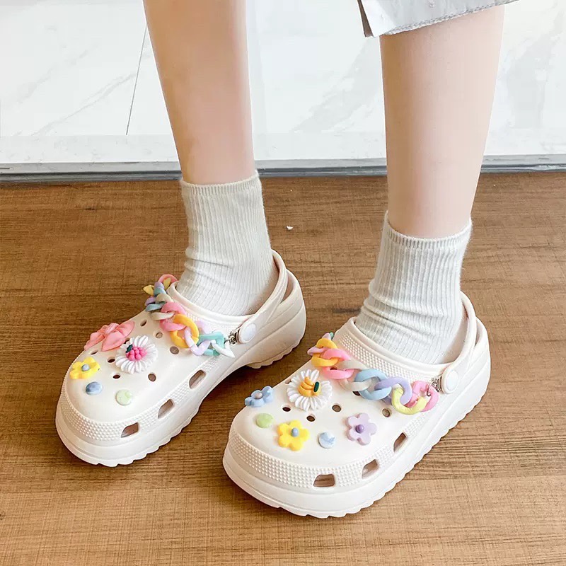 [Có sẵn] Bộ hình gắn dép Pastel 3D - Sticker gắn dép Crocs siêu dễ thương