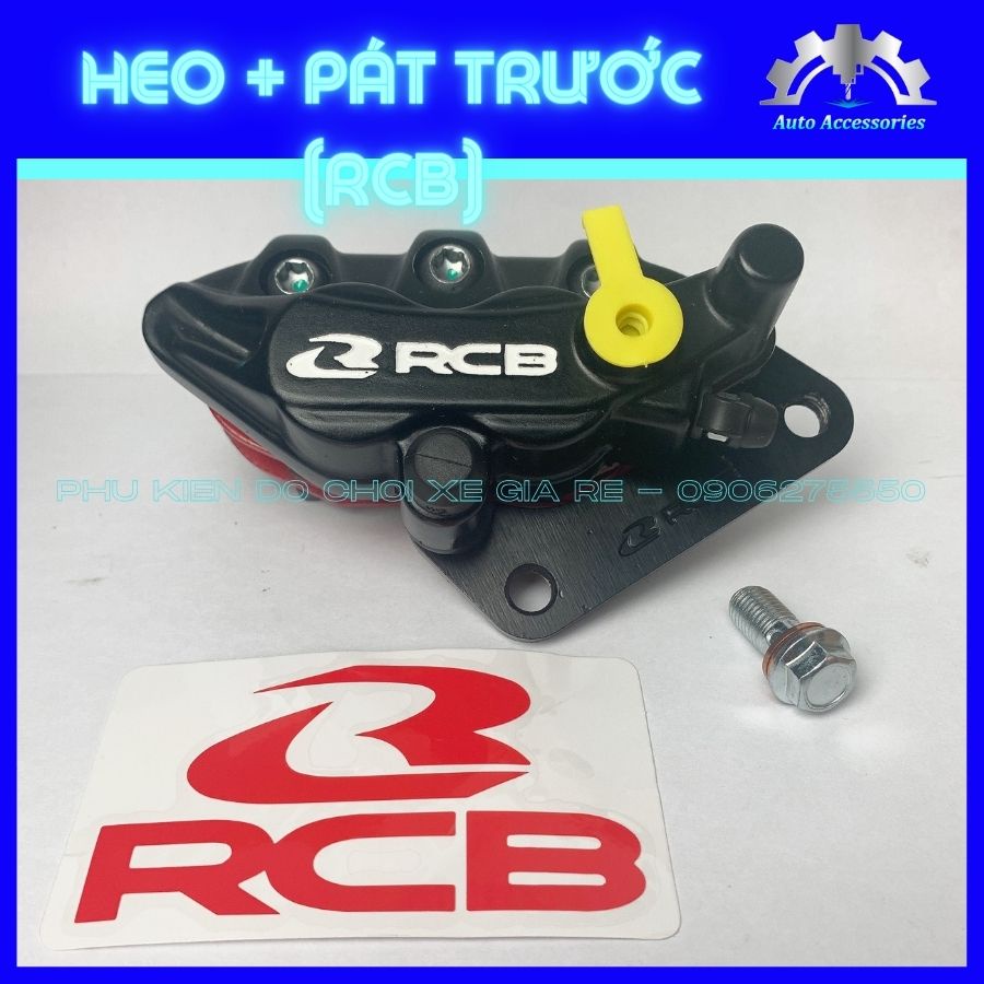 VIP 100% TẶNG ỐC DẦU Heo Dầu Trước RCB 2piston đối xứng KÈM PÁT lắp như Zin đĩa ZIN Exciter 150 155, dầu lan tỏa đều