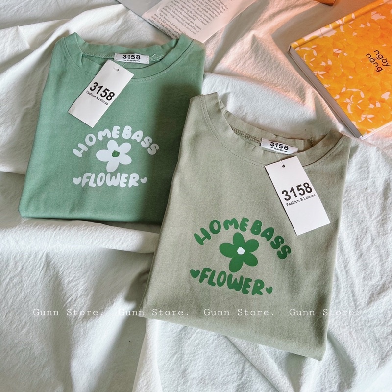 Áo Thun 3158 In Hình Hoa Form Rộng Unisex Chất Cotton Khô Loại 1, Thoáng Mát, Thấm Hút Mồ Hôi - GUNN