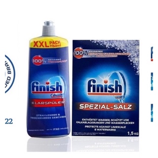 Combo muối finish 1,5kg và chất làm bóng finish 1150ml dành cho máy rửa chén