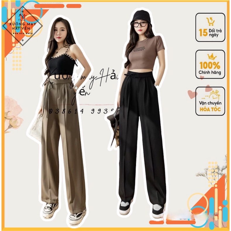 Quần tây ống xuông buộc dây eo siêu tôn dáng mã 145