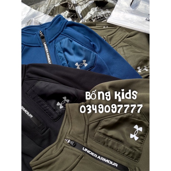 Bộ Nỉ Bé Trai Thể Thao Cổ Zip UA