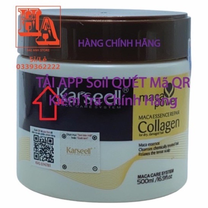 [ KARSEELL ] Kem Ủ Tóc Karseell Collagen Dầu Hấp Tóc Phục Hồi Hư Tổn Collagen Karseell Maca 500ml - CHÍNH HÃNG | BigBuy360 - bigbuy360.vn
