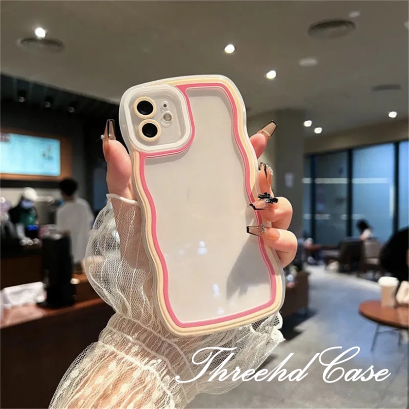 Ốp Điện Thoại Họa Tiết Gợn Sóng Màu Kẹo Ngọt Dành Cho iPhone 14 13 12 11 Pro Max SE2020 X XR Xs Max 7 8 6 6s Plus