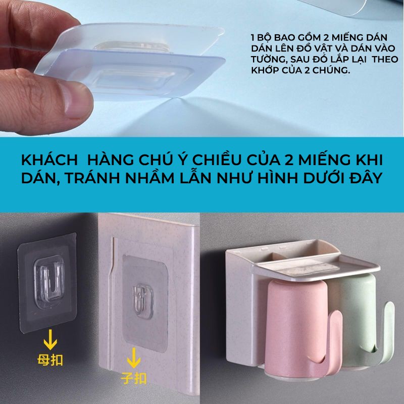 Móc chữ U treo đồ dán tường giá đỡ treo tranh ảnh cục wifi ổ điện đa năng lắp đặt dễ dàng vô cùng tiện lợi