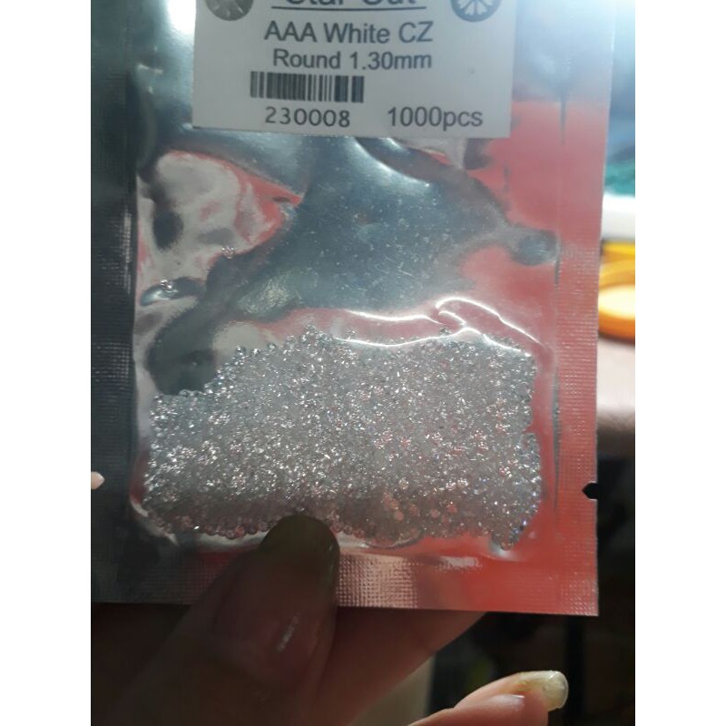 Combo 50 viên đá trang sức cao cấp 1.3 mm sáng chiếu lung ling