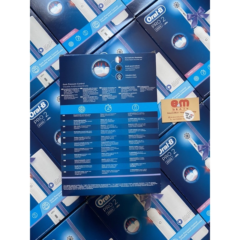 [Mã 254FMCGSALE giảm 8% đơn 500K] Bàn chải điện Oral B Pro 2 2000s / Pro 2 2500 / Pro 3000 Made in Germany