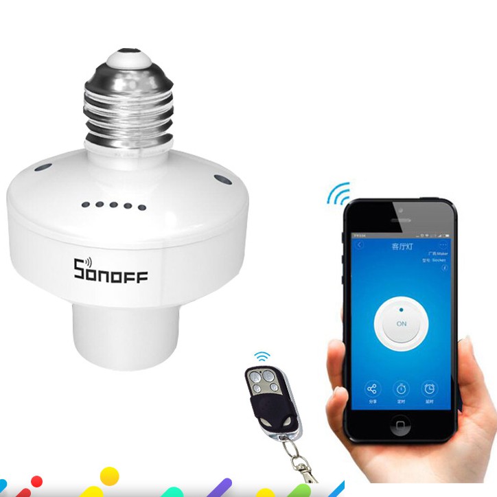 Đui đèn điều khiển từ xa wifi Sonoff SlampherR2, công suất 450W/2A, kết nối qua ứng dụng Ewelink - Bảo hành 6 tháng