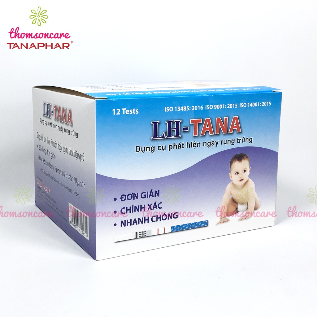 Que thử rụng trứng LH tana - Hộp 12 que phát hiện thụ thai sớm, test nhanh