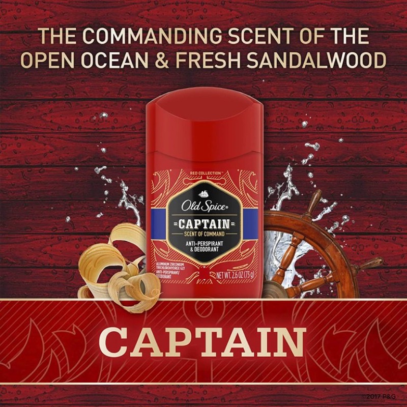 Lăn Khử Mùi nam Old Spice Captain Scent of Bergamot 73g (sáp trắng)