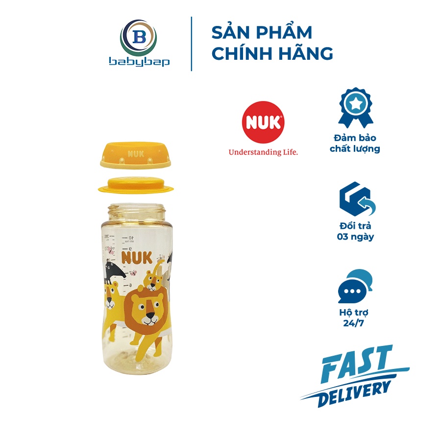 Bình Sữa NUK Premium Choice+ Nhựa PPSU 150ml/300ml (Animals) Chất Liệu Nhựa Y Tế Cao Cấp
