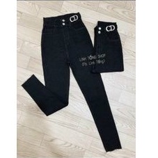 Quần Jean Nữ Đen CD Chất Co Dãn Cao Cấp Lưng Siêu Cao Alohashop91