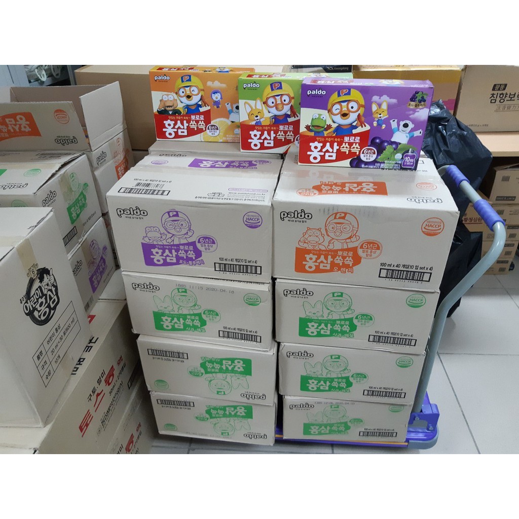 Nước Hồng Sâm Hoa Quả, Hồng Sâm Baby Paldo Hàn Quốc, Hộp 10 gói