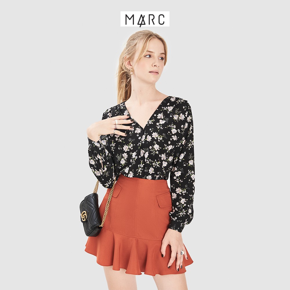 Áo kiểu nữ MARC FASHION đắp chéo họa tiết hoa