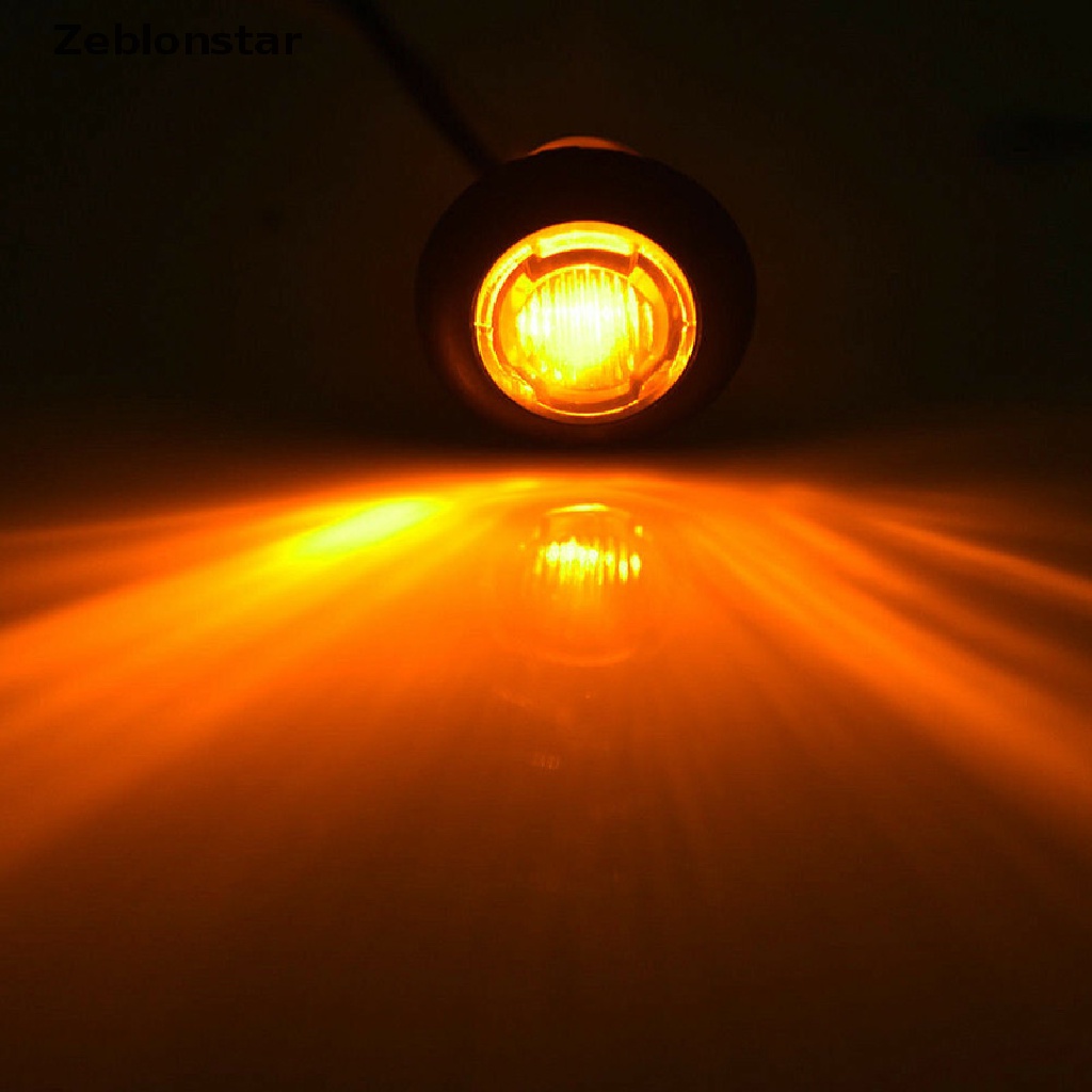 1x 3 / 4 &quot;Đèn Đánh Dấu 3LED 12V Dạng Tròn Nhỏ Màu Vàng Hổ Phách