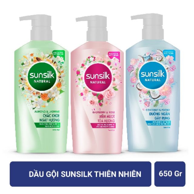 Dầu gội Sunsilk thiên nhiên 650g đủ màu