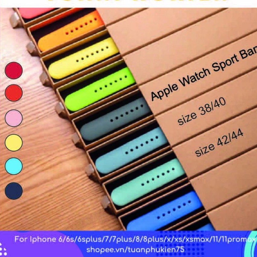 Dây Apple Watch Silicon 15 Màu - Hot Trend ⚡ Series 5/4/3/2/1 ⚡ 38mm/40mm &amp; 42mm/44mm- TGDĐ89
