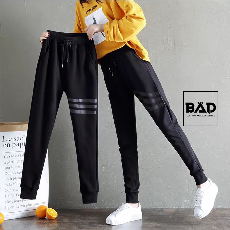 Quần Jogger 3 Sọc Ngang - Kiểu dáng quần thể thao, chất liệu thun umi co giãn, thoải mái