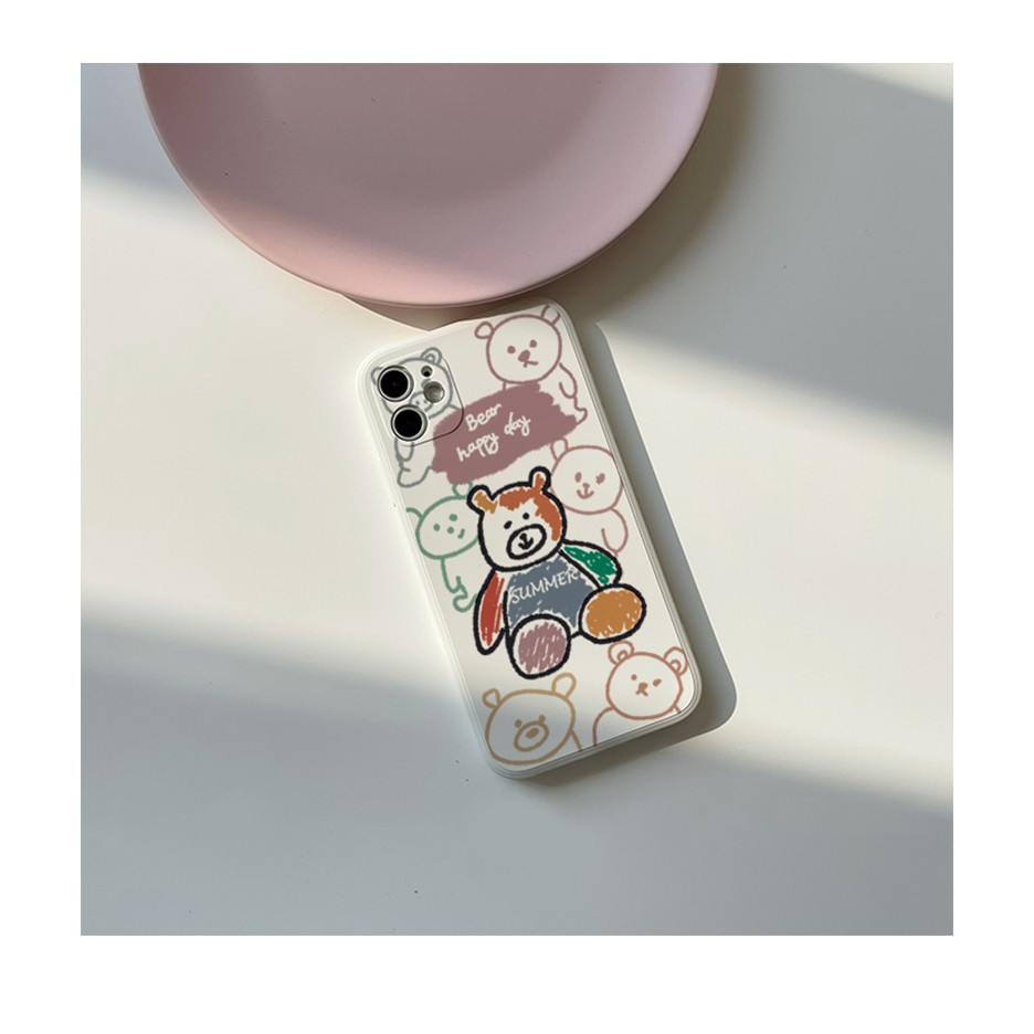 Ốp lưng iphone cạnh vuông in hoạt hình Gấu summer 6s/6plus/6splus/7plus/8plus/x/xs/xs max/11/11promax/12pro/12promax | BigBuy360 - bigbuy360.vn