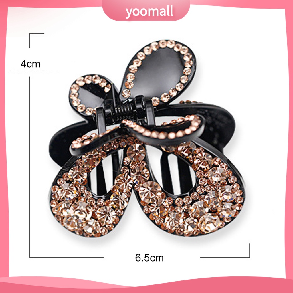 Yomall♡ Kẹp Tóc Càng Cua Đính Đá Hình Bướm Bằng Nhựa Cho Nữ