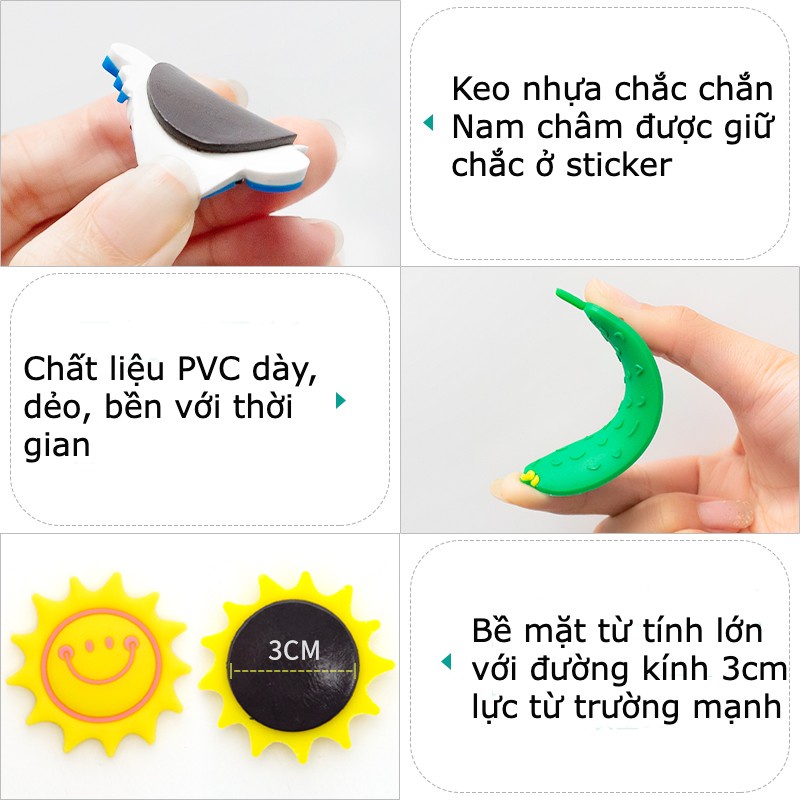 Bảng ghi chú nam châm hít tủ lạnh, Bảng kế hoạch đa năng họa tiết dễ thương