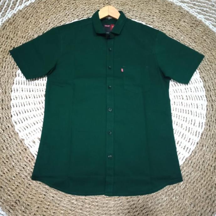 Áo Sơ Mi Levis Tay Ngắn Màu Xanh Lá Cây Chai Màu Xanh Lá Mới Nhất Giản Dị P6D9 HEM Bán Chạy Nhất Dành Cho Nam !