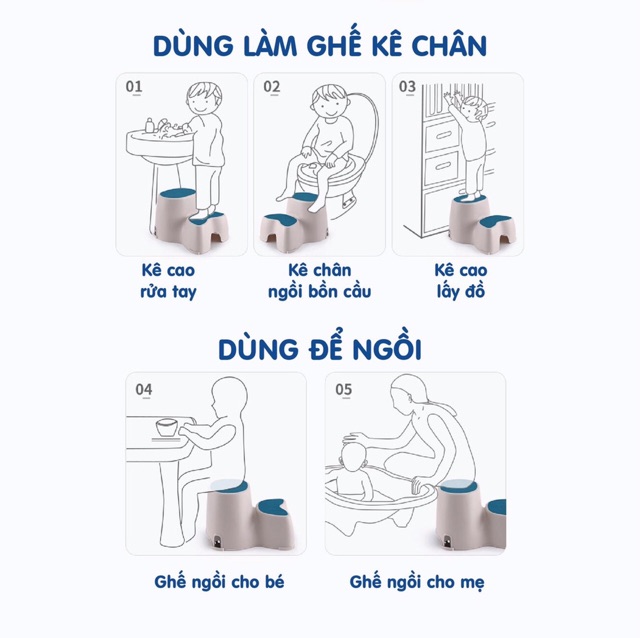 GHẾ BẬC KÊ CHÂN HOLLA ĐA NĂNG CHO BÉ