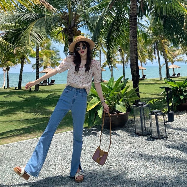Áo Sơ Mi Tay Ngắn Phồng Dáng Rộng In Họa Tiết Hoa Phong Cách Pháp Cổ Điển Thời Trang Mùa Hè Mới Cho Nữ 2022  tao bao
