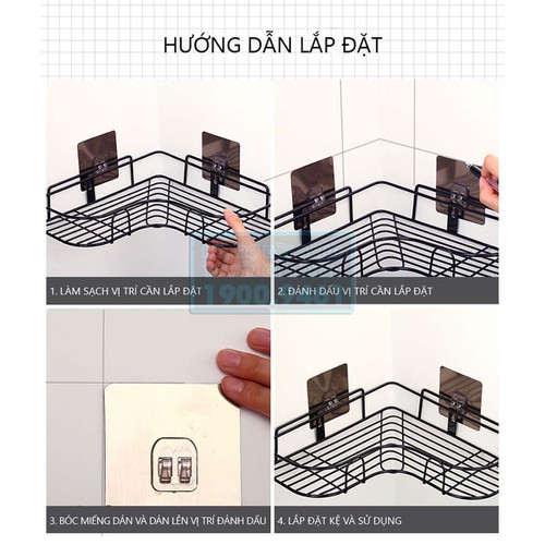 Kệ góc, giá đỡ khung sắt treo dán góc tường siêu chắc-KỆ GÓC DÁN TƯỜNG ĐEN VIỀN UỐN LƯỢN TIẾT KIỆM KHÔNG GIAN tiện lợi