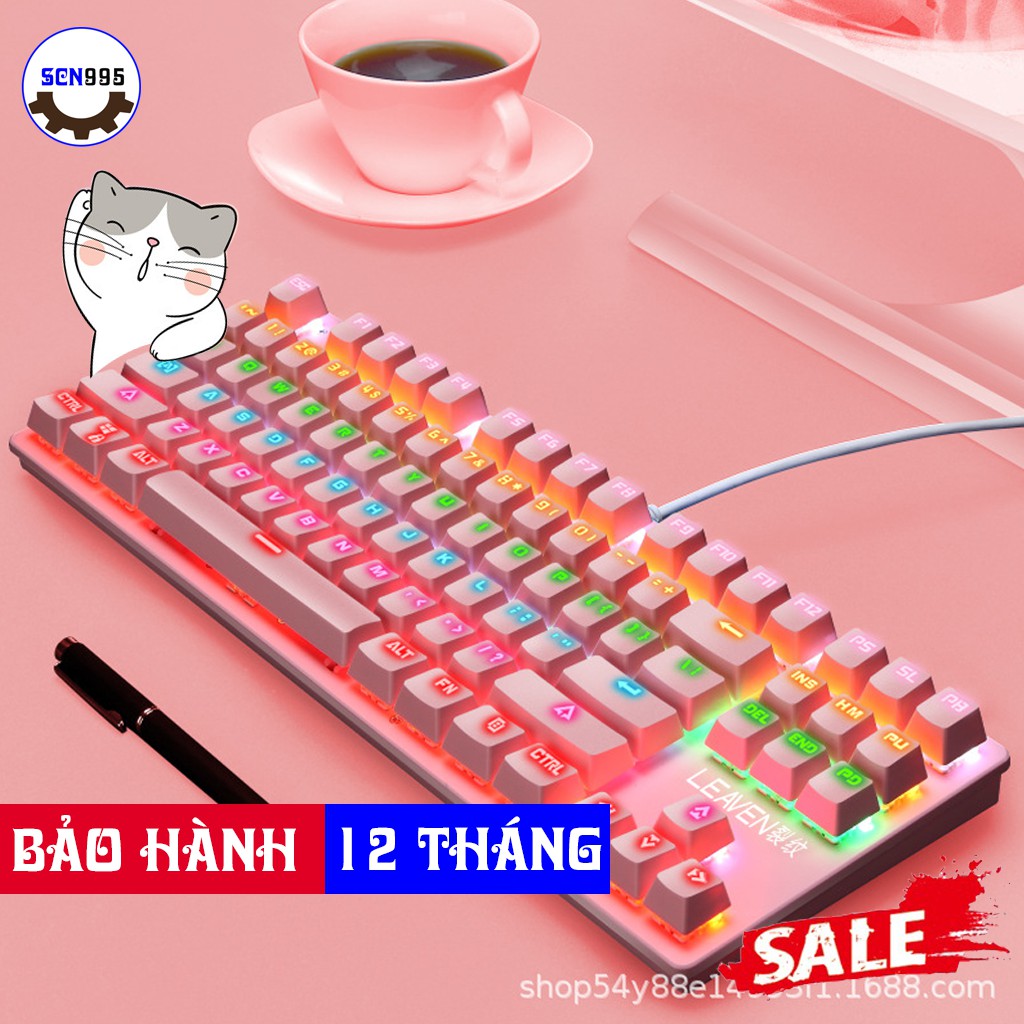 [ BÁN CHẠY ] Bàn Phím Cơ Gaming LEAVEN K550 Chống Nước, Tích Hợp Đèn Led Đồi 10 Chế Độ Nháy Bảo Hành 12 Tháng