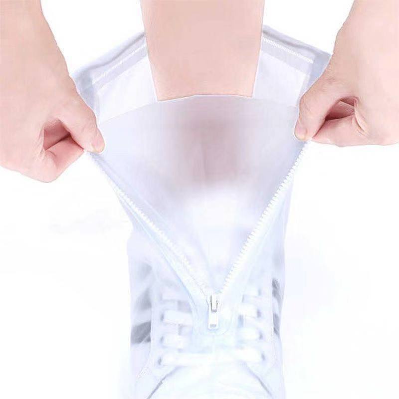 Vỏ Bọc Giày Đi Mưa Bằng Nhựa PVC Dày Chống Trượt Không Thấm Nước Tái Sử Dụng