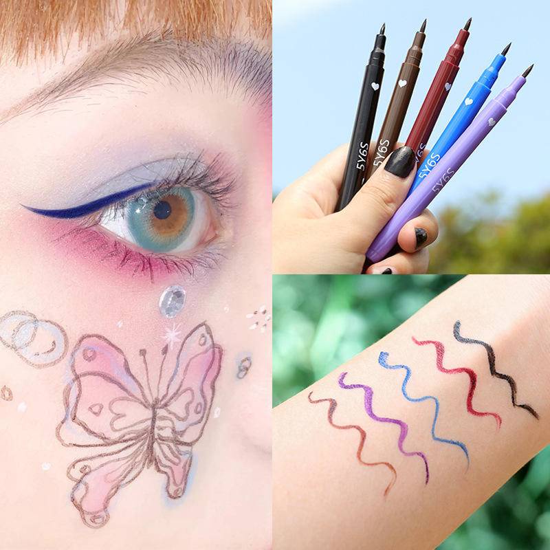 Bút Kẻ Mắt Dạng Gel Lì Chống Nước Mau Khô Lâu Trôi 6 Màu Tùy Chọn