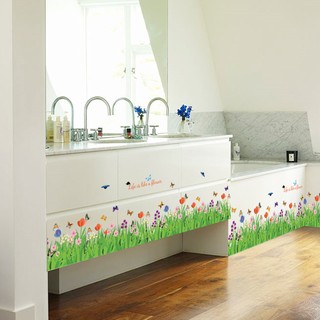 Decal dán tường hàng rào hoa kt 1m8 x 25cm
