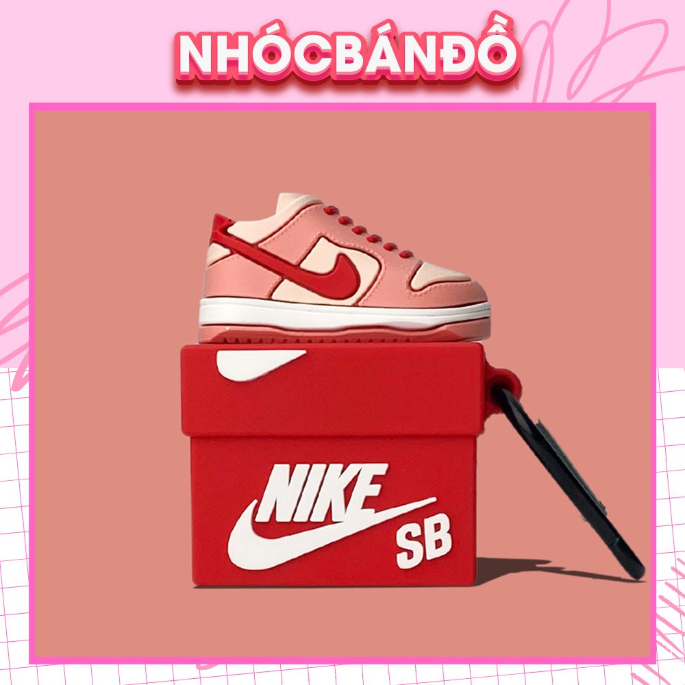 Vỏ bao đựng tai nghe bluetooth Airpod 2/pro/3/1, vỏ airpods hình Nikepink cực chất - Nhóc bán đồ