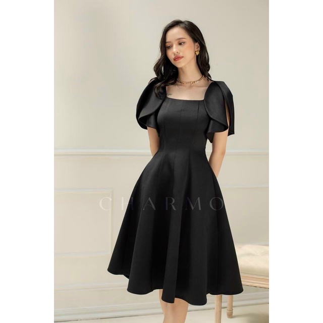 ĐẦM XÒE NỮ CHẤT LIỆU TAPTA CÓ MÚT NGỰC TAY CẮT XẺ CÁNH TIÊN DỰ TIỆC SANG CHẢNH