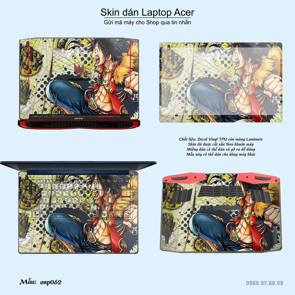 Skin dán Laptop Acer in hình One Piece _nhiều mẫu 3 (inbox mã máy cho Shop)