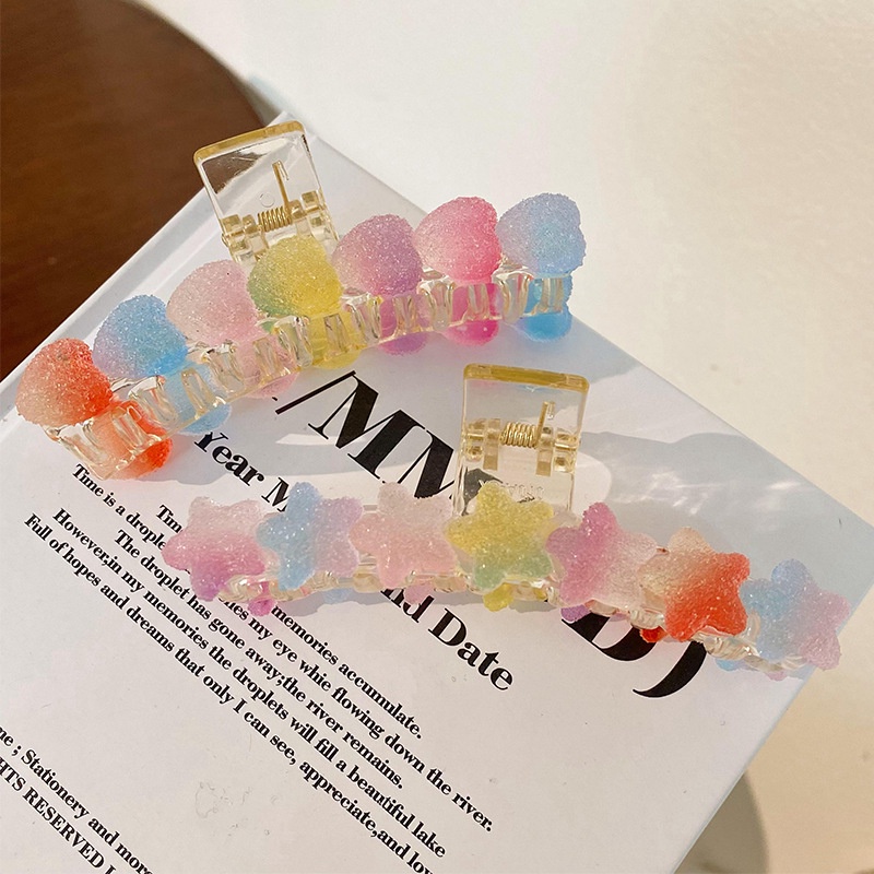 Kẹp Tóc Màu Kẹo Ngọt Họa Tiết Trái Tim Dễ Thương Bắt Mắt