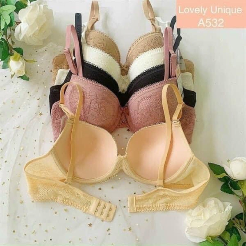 Áo ngực Lovely ren mút vừa 3cm, nâng ngực êm tạo khe đẹp - LOVELY 532