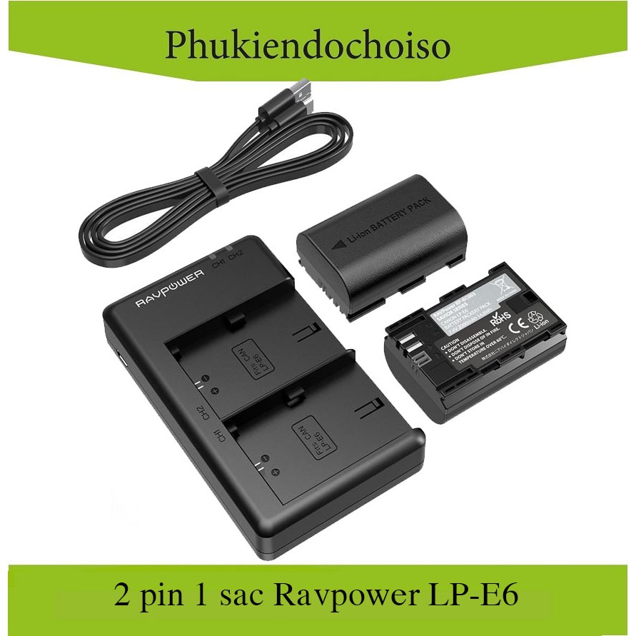 Pin sạc Ravpower cho Canon LP-E6