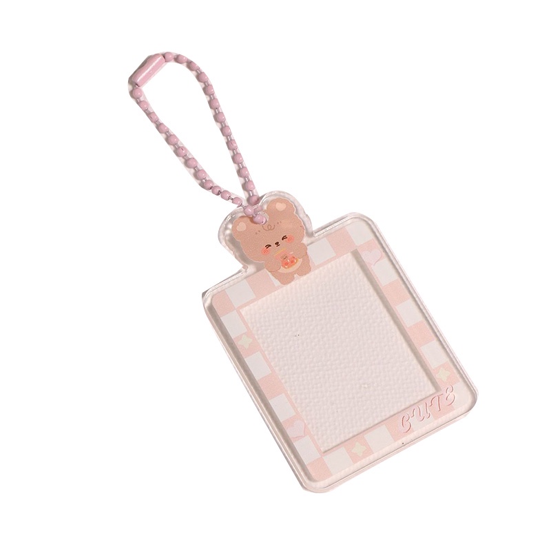 Móc Khóa 1Inch Bằng Acrylic Trong Suốt Dễ Thương Kèm Móc Treo Túi