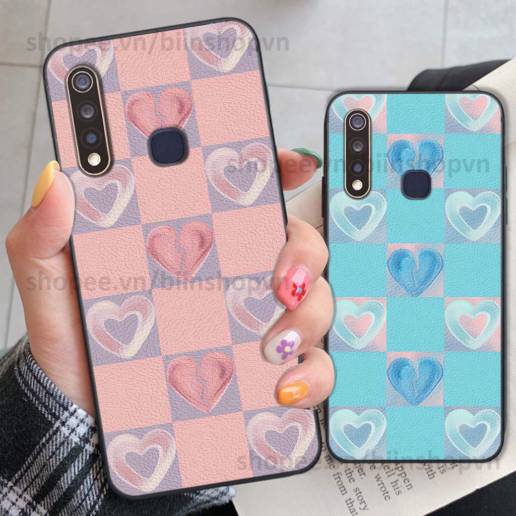 Ốp Vivo Y19 / U3 caro trái tim nhiều màu sắc, đầy cá tính, khẳng định phong cách