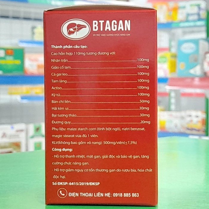 BTAGAN - Hỗ trợ hạ men gan, thanh nhiệt mát gan, gam nhiễm mỡ, viêm gan, tăng cường chức năng gan
