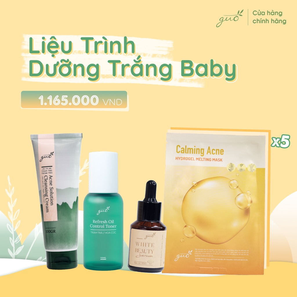 [Mã LTBAUAB9 giảm 7% đơn 99K] Bộ Dưỡng Trắng Sáng Baby GUO 4 sản phẩm