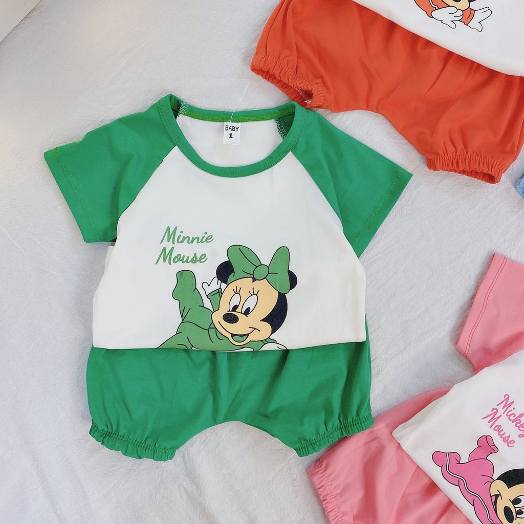 SET ĐỒ BODY CỘC TAY HÌNH MICKY CHO BÉ TRAI BÉ GÁI CHẤT COTTON QUẢNG CHÂU SIÊU MÁT MÃ CT07