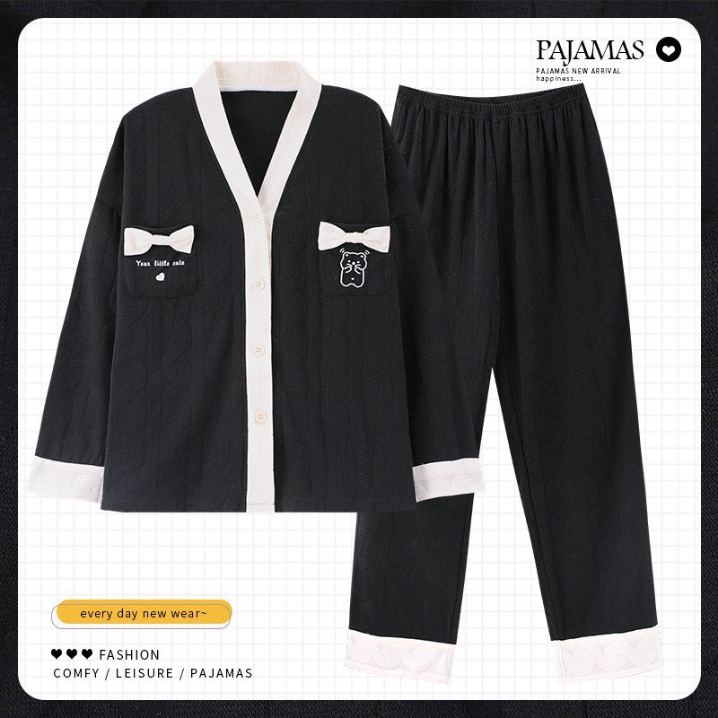 Bộ Mặc Nhà Pyjama Cổ Chữ V Phiên Bản Nâng Cấp Mới Nhất