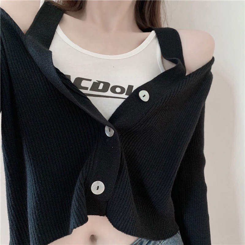 Set Áo len hở vai nữ  Hàn Quốc mùa đông nữ tính trẻ trung sang chảnh 2021 | BigBuy360 - bigbuy360.vn